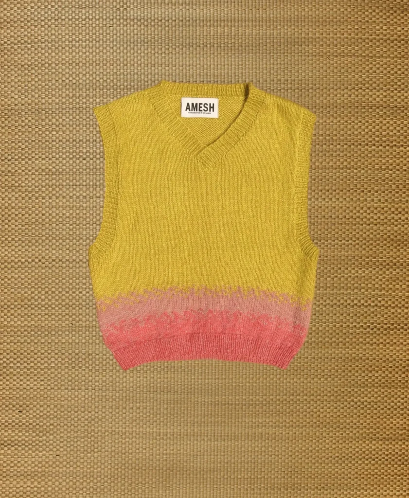 Lemon Puff Knit Vest - AMESH